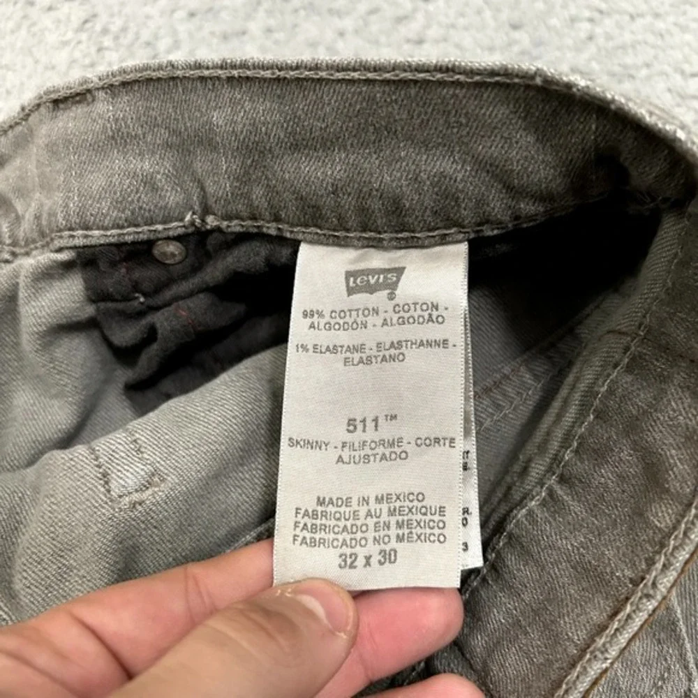 Levis Jeans Mens‎ 32x30 Gray Denim 511 Slim Straight Skinny American Stretch